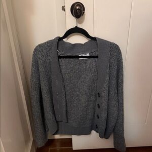 Old Navy Heather Gray Chunky Button-Up Cardigan